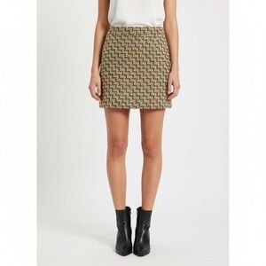 Zara Trafaluc Multicolor Metallic Gold Tweed Mini Skirt NWT size L